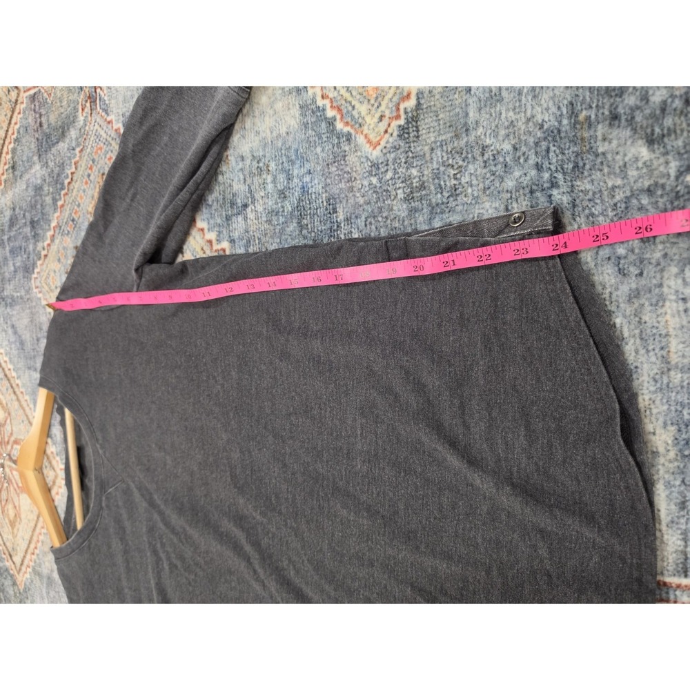 Jane Delancey Gray Crewneck Sweatshirt Women's Large 3/4 Sleeve Button Cuff... - Picture 4 of 11